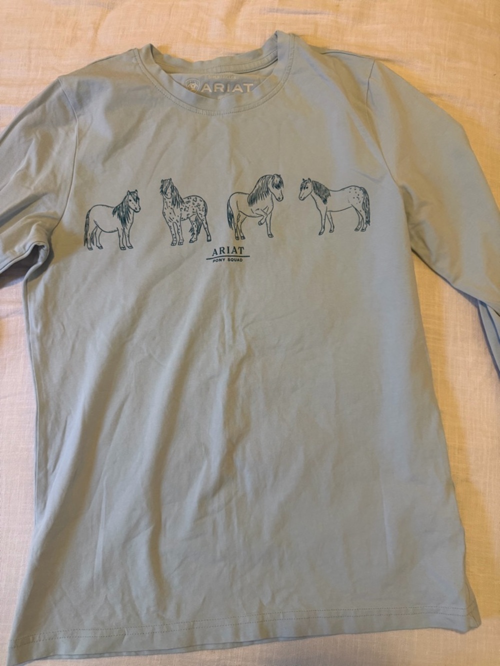 Ariat Light Blue Long Sleeve Horse Graphic Tee